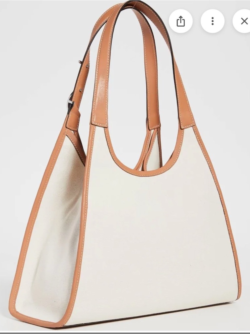 STAUD Soft Rey Canvas & Leather Tote Bag